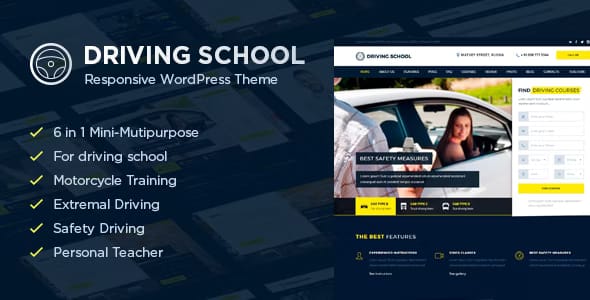 Driving School WordPress Theme - Premium WordPress Theme