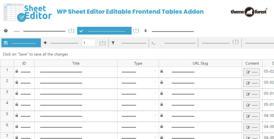 WP Sheet Editor Editable Frontend Tables Addon