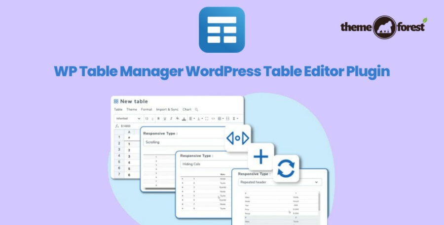 WP Table Manager WordPress Table Editor Plugin