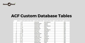 ACF Custom Database Tables