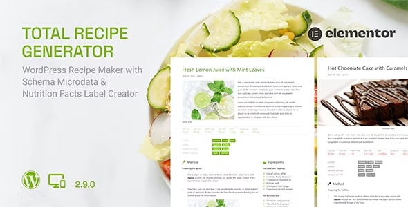 Total Recipe Generator - WordPress Recipe Maker with Schema and Nutrition Facts (Elementor addon)