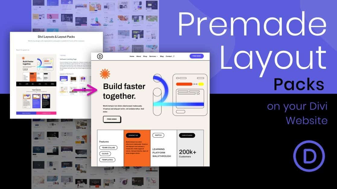 divi page builder offers premade layouts