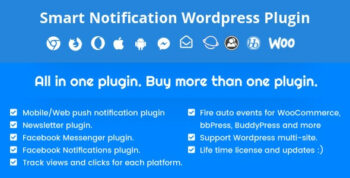 Smart Notification Wordpress Plugin. Web & Mobile Push, FB Messenger, FB Notifications & Newsletter. CodeCanyon