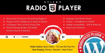 Sticky Radio Player WordPress Plugin CodeCanyon