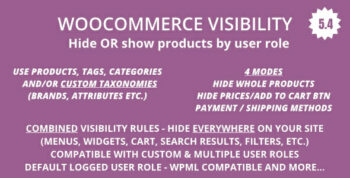 WooCommerce Hide Products, Categories, Prices, Payment and Shipping by User Role CodeCanyon