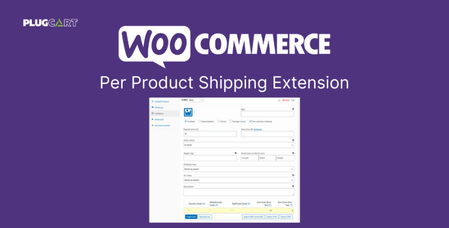 WooCommerce Per Product Shipping Extension