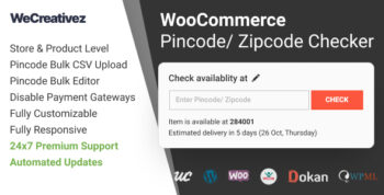 WooCommerce Pincode Zipcode Checker Codecanyon