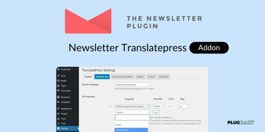 Newsletter Translatepress Addon