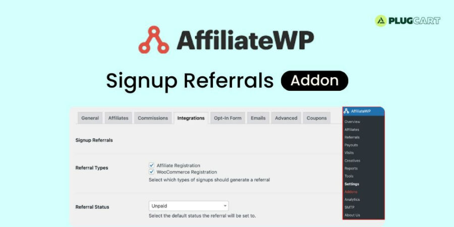 AffiliateWP Signup Referrals Addon
