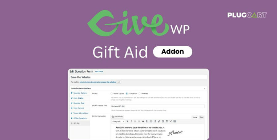 GiveWP Gift Aid